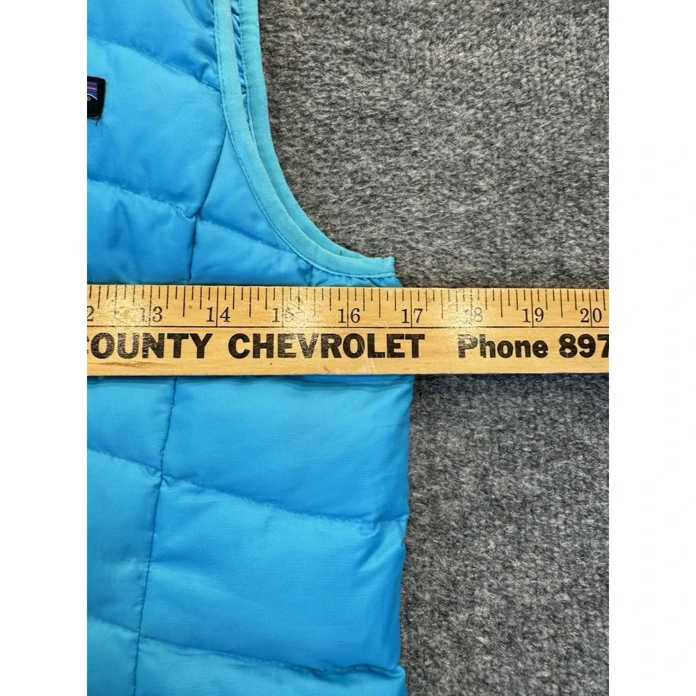 Patagonia Girls Size Large 12 Down Vest Blue Puffer Full Zip